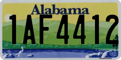 AL license plate 1AF4412