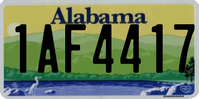 AL license plate 1AF4417