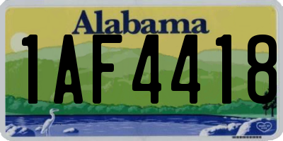 AL license plate 1AF4418