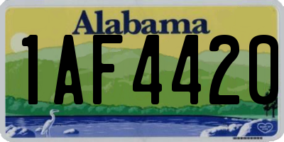 AL license plate 1AF4420