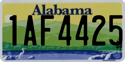 AL license plate 1AF4425