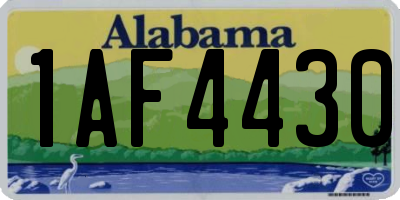 AL license plate 1AF4430