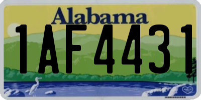 AL license plate 1AF4431