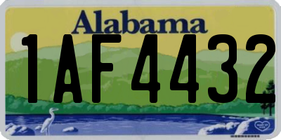 AL license plate 1AF4432