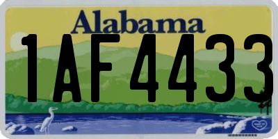 AL license plate 1AF4433