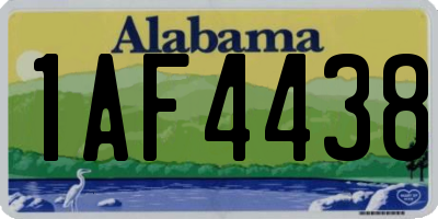 AL license plate 1AF4438