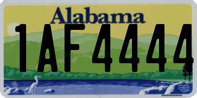 AL license plate 1AF4444