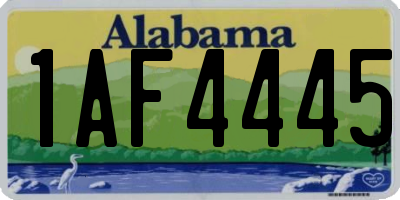 AL license plate 1AF4445