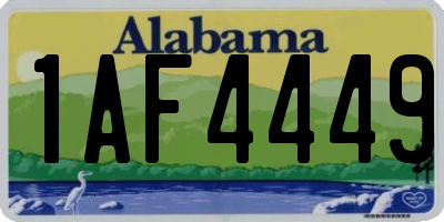 AL license plate 1AF4449