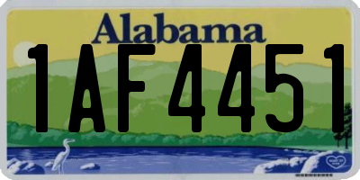 AL license plate 1AF4451
