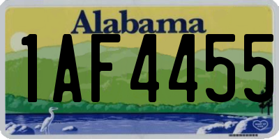 AL license plate 1AF4455