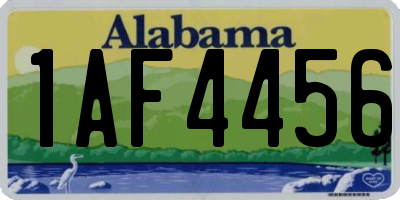 AL license plate 1AF4456