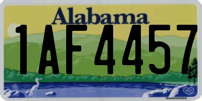 AL license plate 1AF4457