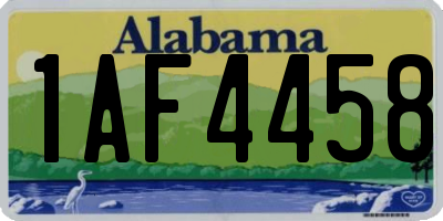 AL license plate 1AF4458