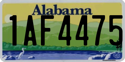 AL license plate 1AF4475
