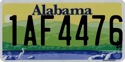 AL license plate 1AF4476
