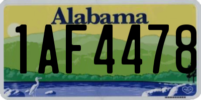 AL license plate 1AF4478