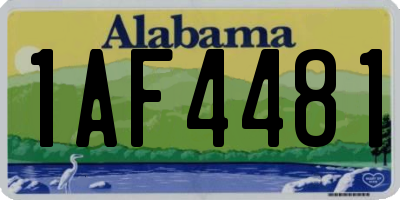 AL license plate 1AF4481