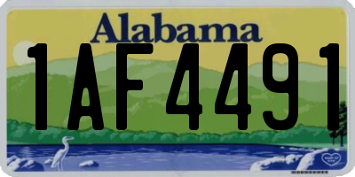 AL license plate 1AF4491