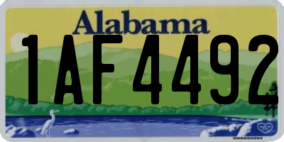 AL license plate 1AF4492