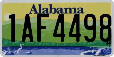 AL license plate 1AF4498