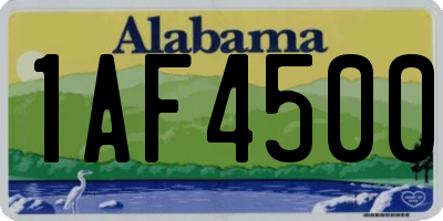 AL license plate 1AF4500