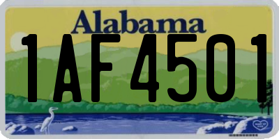 AL license plate 1AF4501