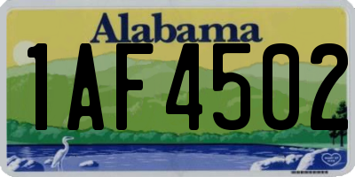 AL license plate 1AF4502
