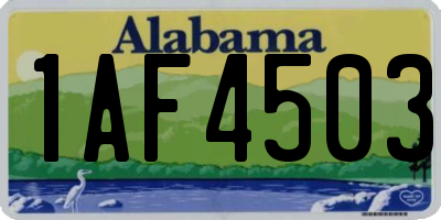 AL license plate 1AF4503