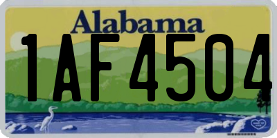 AL license plate 1AF4504