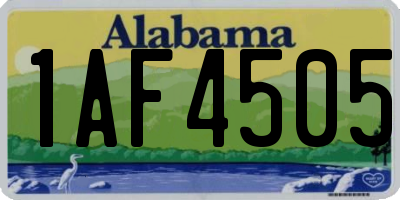 AL license plate 1AF4505