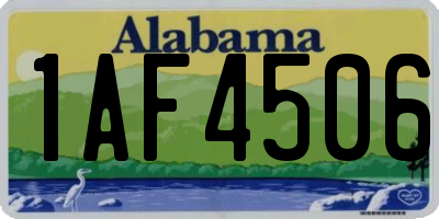 AL license plate 1AF4506
