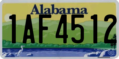 AL license plate 1AF4512