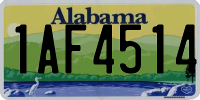AL license plate 1AF4514