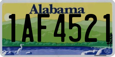 AL license plate 1AF4521