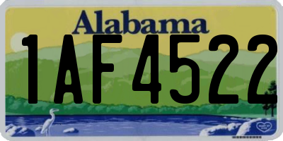 AL license plate 1AF4522