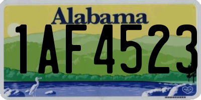 AL license plate 1AF4523