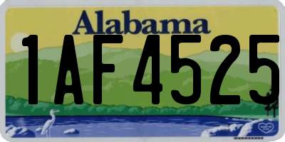 AL license plate 1AF4525