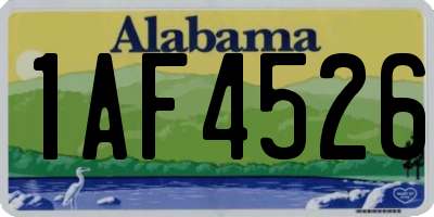 AL license plate 1AF4526