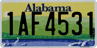 AL license plate 1AF4531