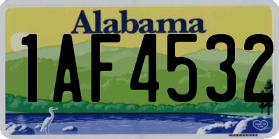 AL license plate 1AF4532