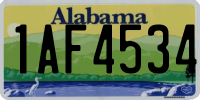 AL license plate 1AF4534