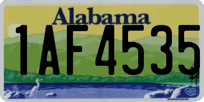 AL license plate 1AF4535