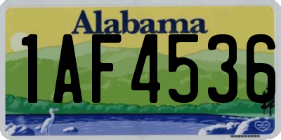 AL license plate 1AF4536