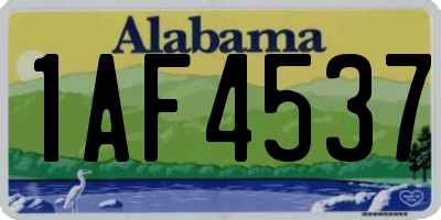 AL license plate 1AF4537