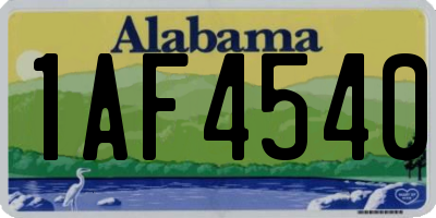 AL license plate 1AF4540
