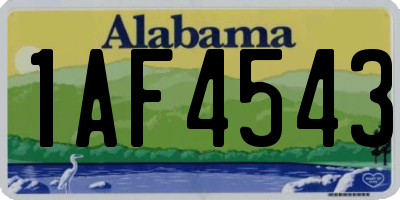 AL license plate 1AF4543