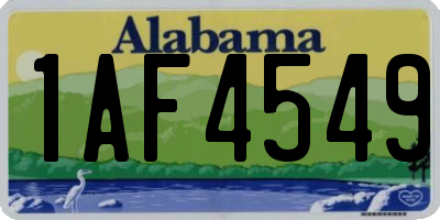 AL license plate 1AF4549