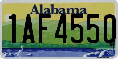 AL license plate 1AF4550