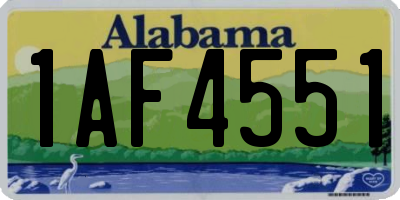AL license plate 1AF4551